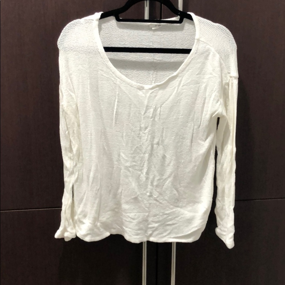 Garage Scoop Neck Top. XS/S. White.
